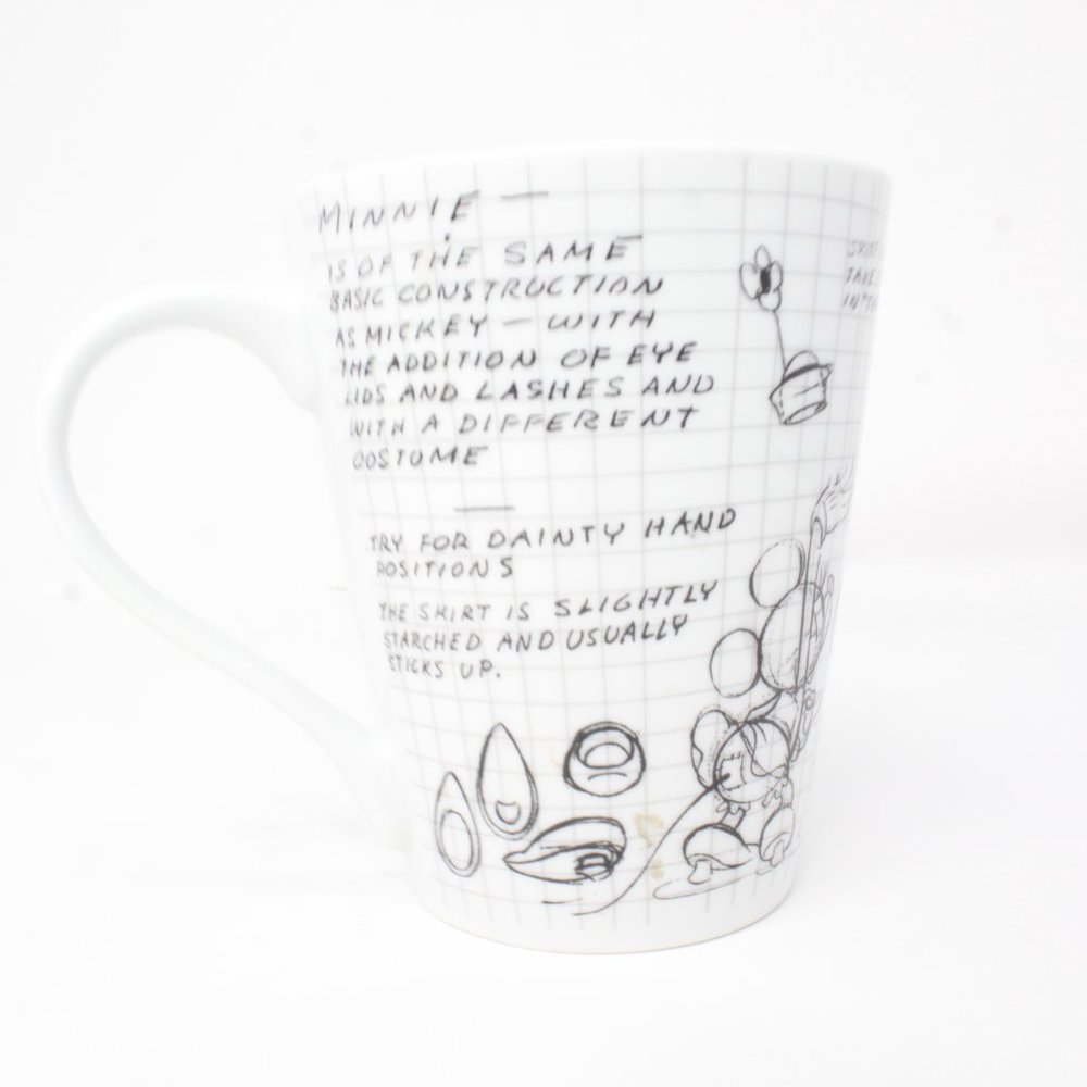 Disney Minnie Mouse Sketch Book Coffee Mug Black White Animation Drawing 2008 - Picture 4 of 7
